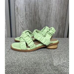 Beklina Sandal Leather Gathered Green Color Pistachio Womens Size 6.5 NEW